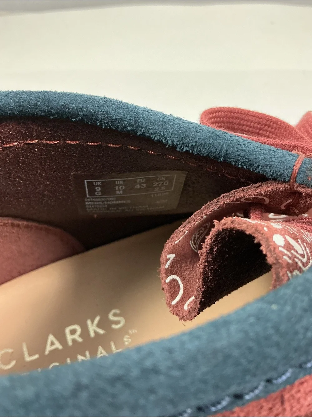 Clark’s Original Wallabee Boots Brick Paisley Size 10